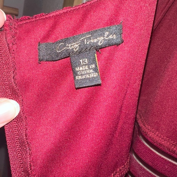 City Triangles Deep Red Dress - Picture 3 of 3